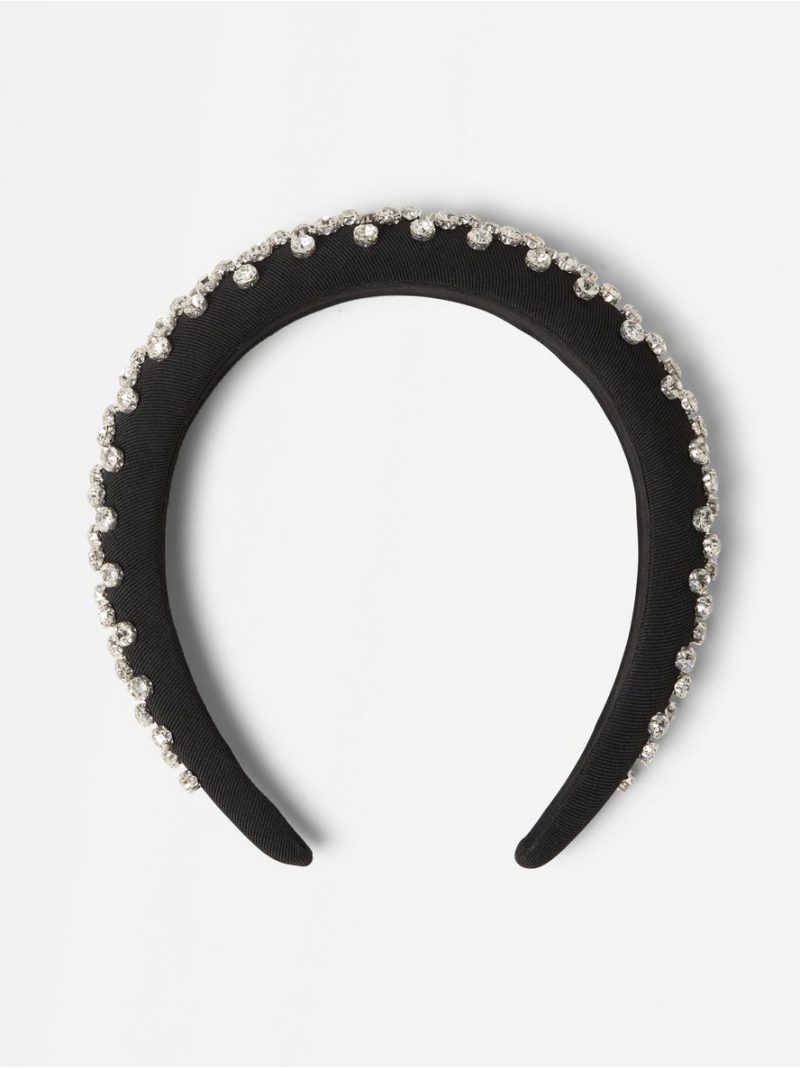 Padded alice band with rhinestone - 3009819-80