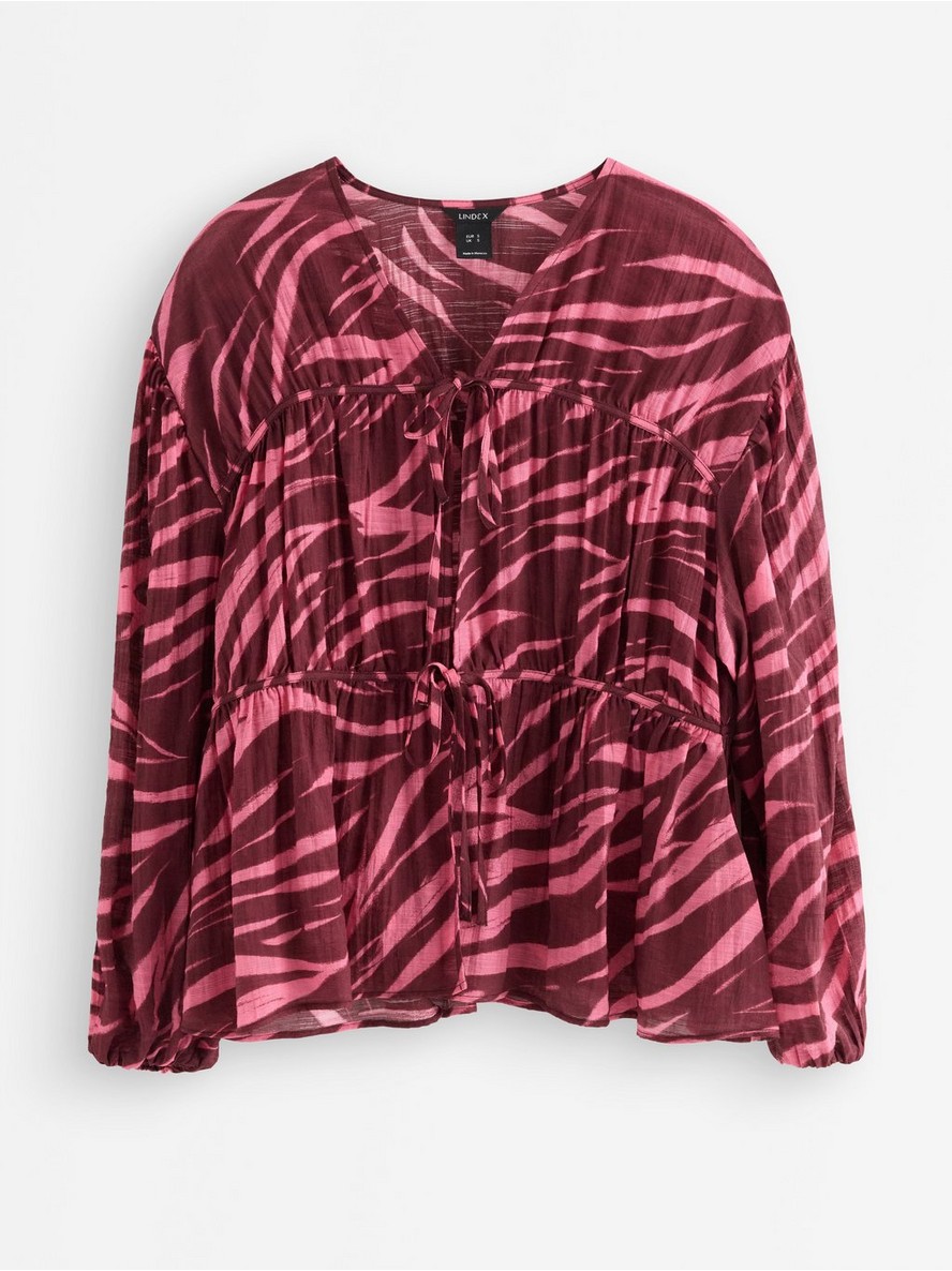 Blouse with tie band - 3010161-2431