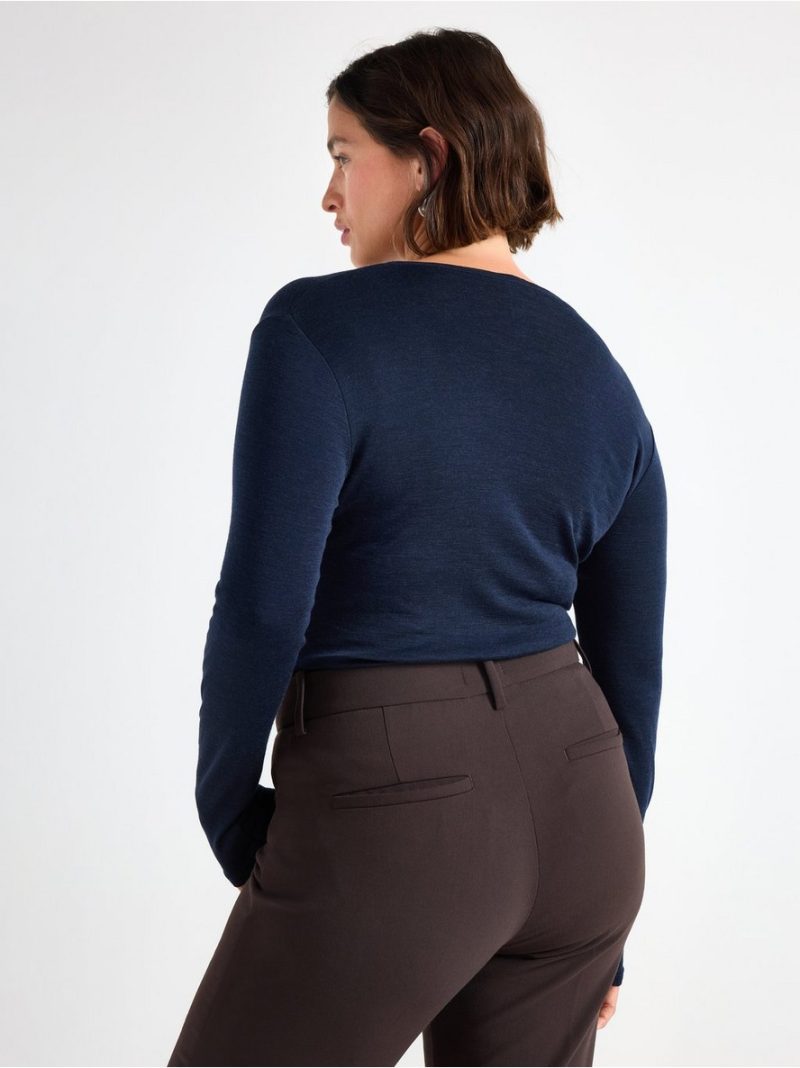Long sleeve top in merino wool - 8362682-1281