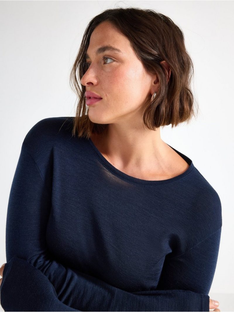 Long sleeve top in merino wool - 8362682-1281