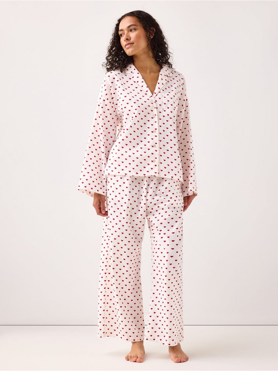 Pyjama trousers in seersucker - 8579929-6286
