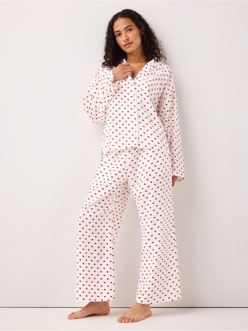 Pyjama trousers in seersucker - 8579929-6286