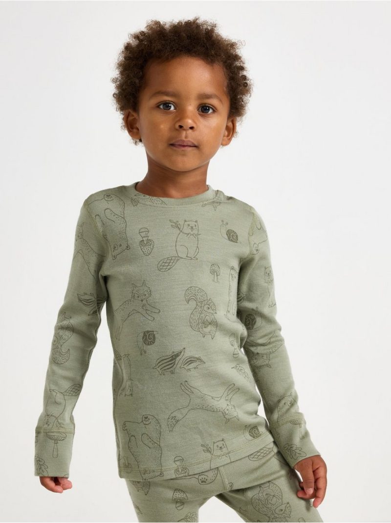 Long sleeve top in merino wool - 8583144-8878