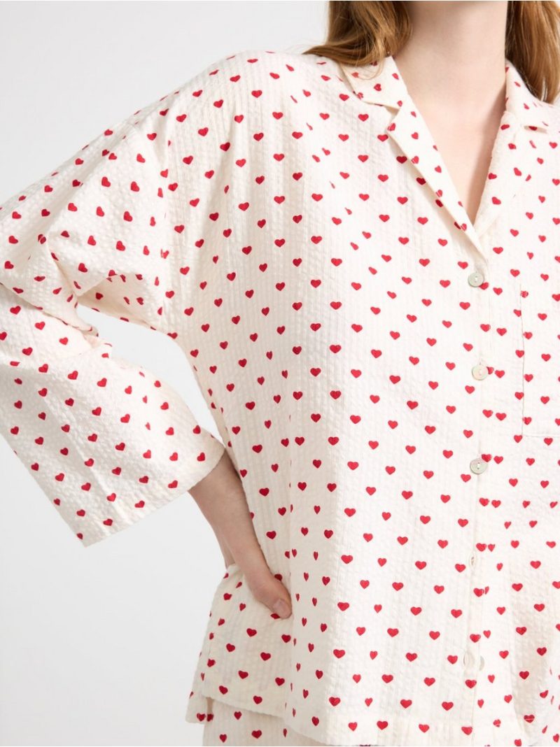 Pyjama shirt in seersucker - 8673001-6286