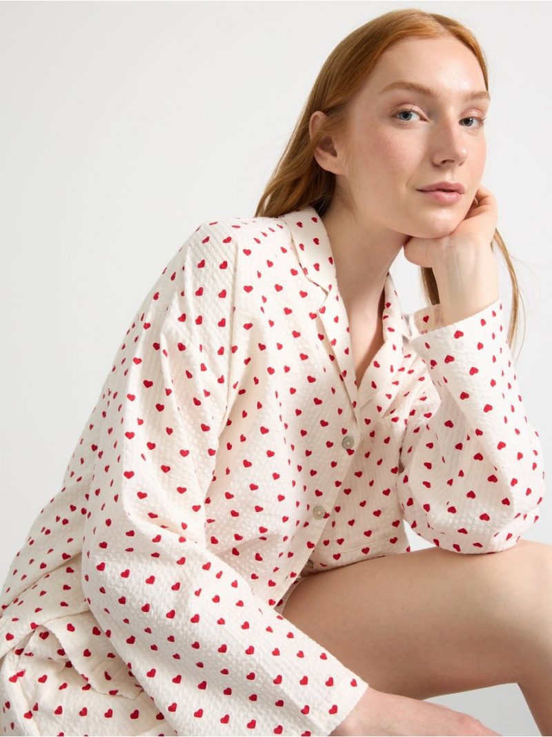 Pyjama shirt in seersucker - 8673001-6286