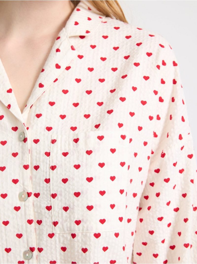 Pyjama shirt in seersucker - 8673001-6286