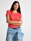 Short-sleeved ribbed top - 3008467-9831