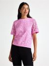 Embroidered short-sleeved top - 3008766-8628