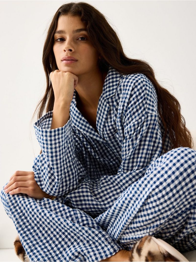 Pyjama shirt in seersucker - 3008916-7026