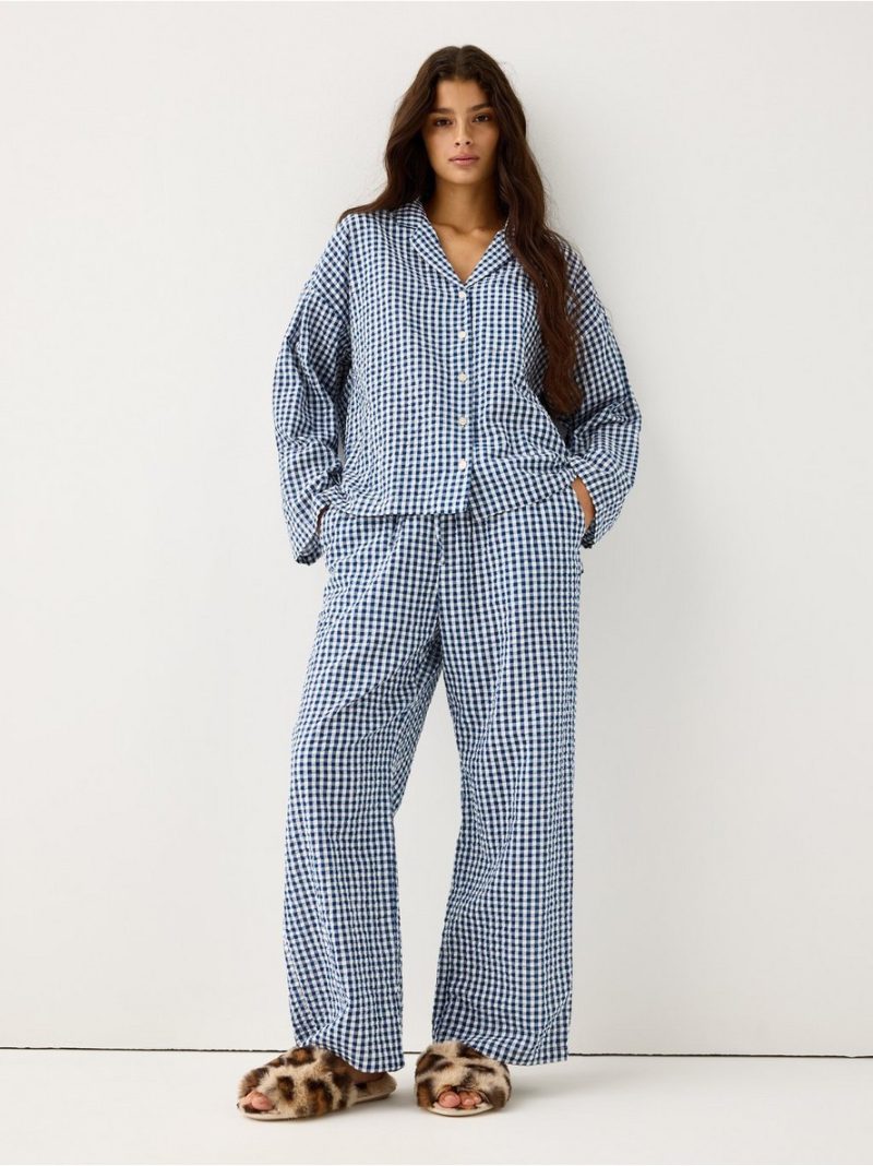 Pyjama shirt in seersucker - 3008916-7026