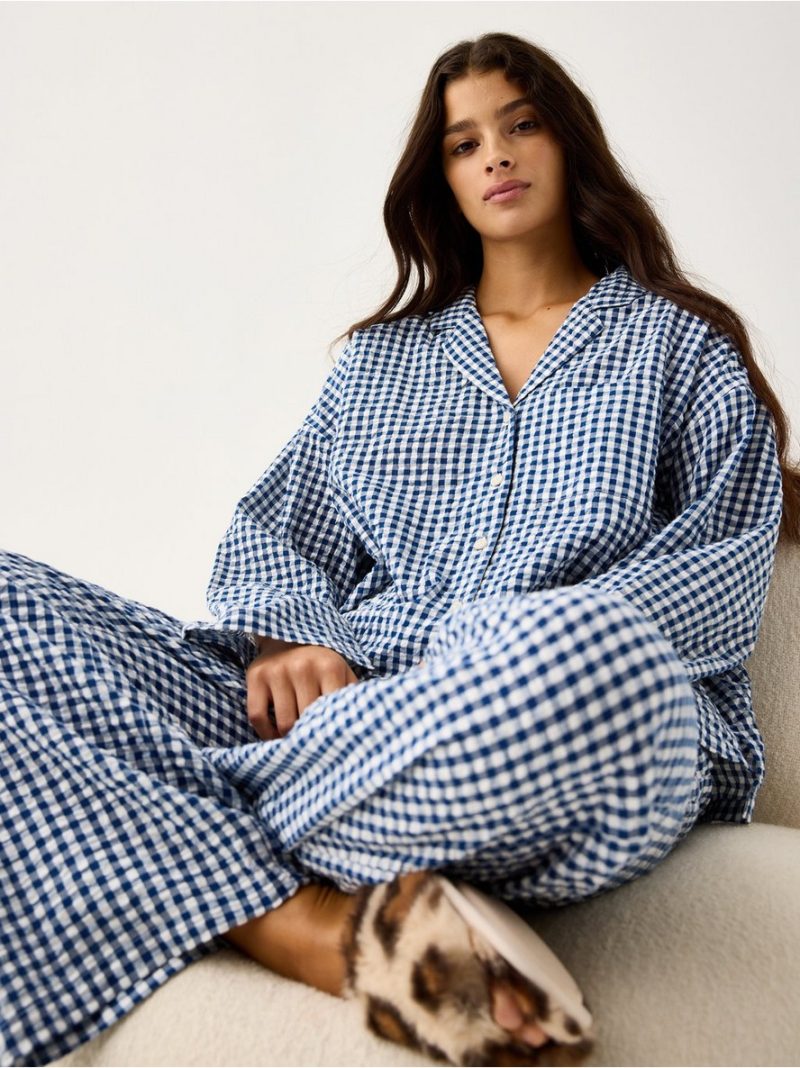 Pyjama trousers in seersucker - 3008917-7026