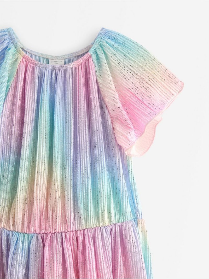 Plissé dress with glitter - 3009138-6666