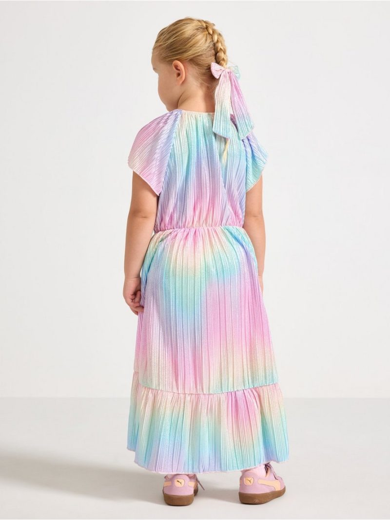 Plissé dress with glitter - 3009138-6666