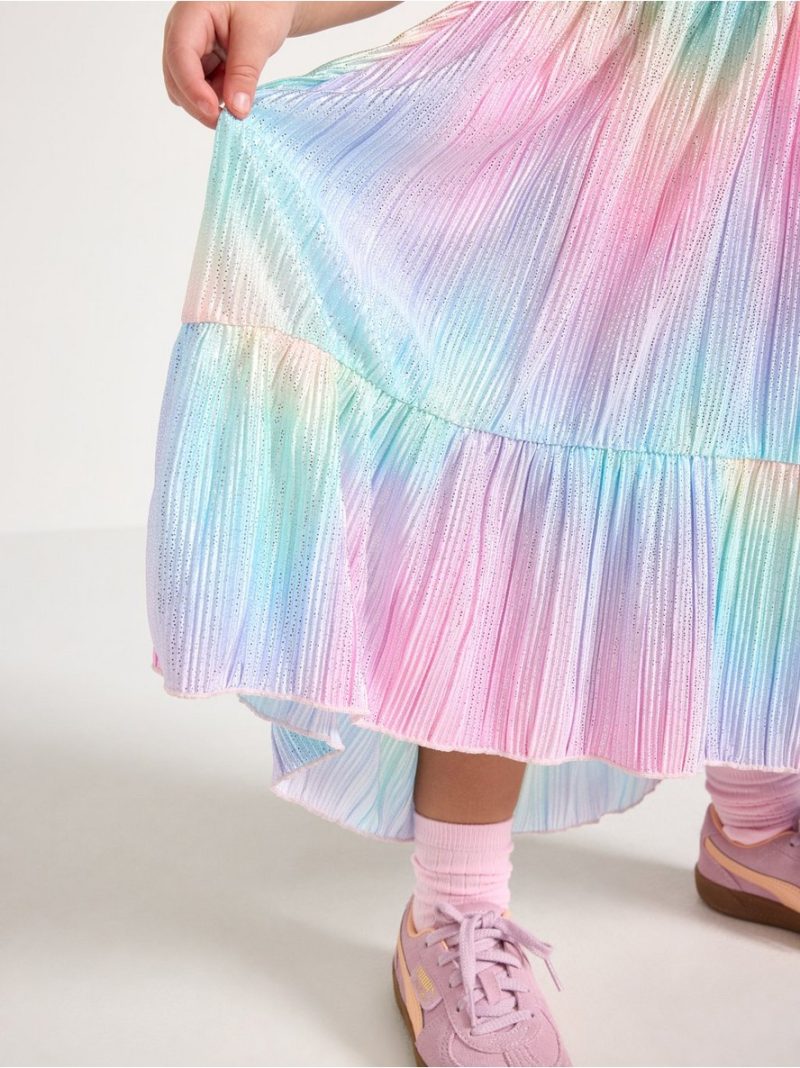 Plissé dress with glitter - 3009138-6666