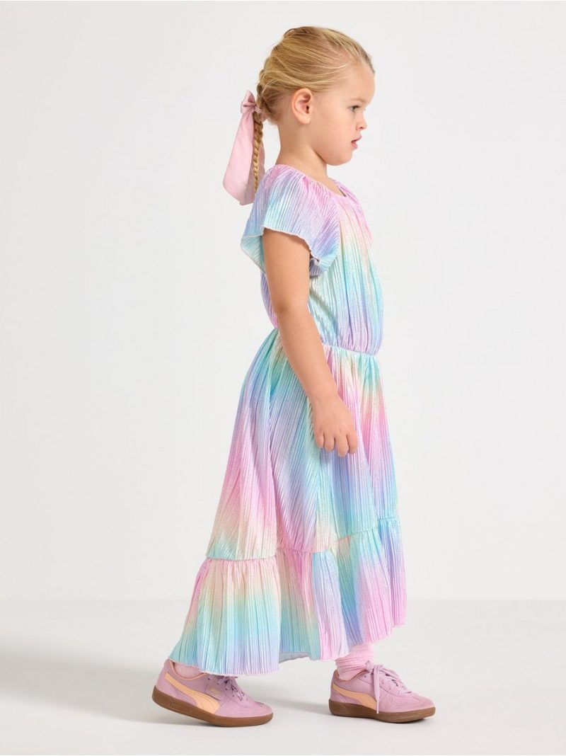 Plissé dress with glitter - 3009138-6666