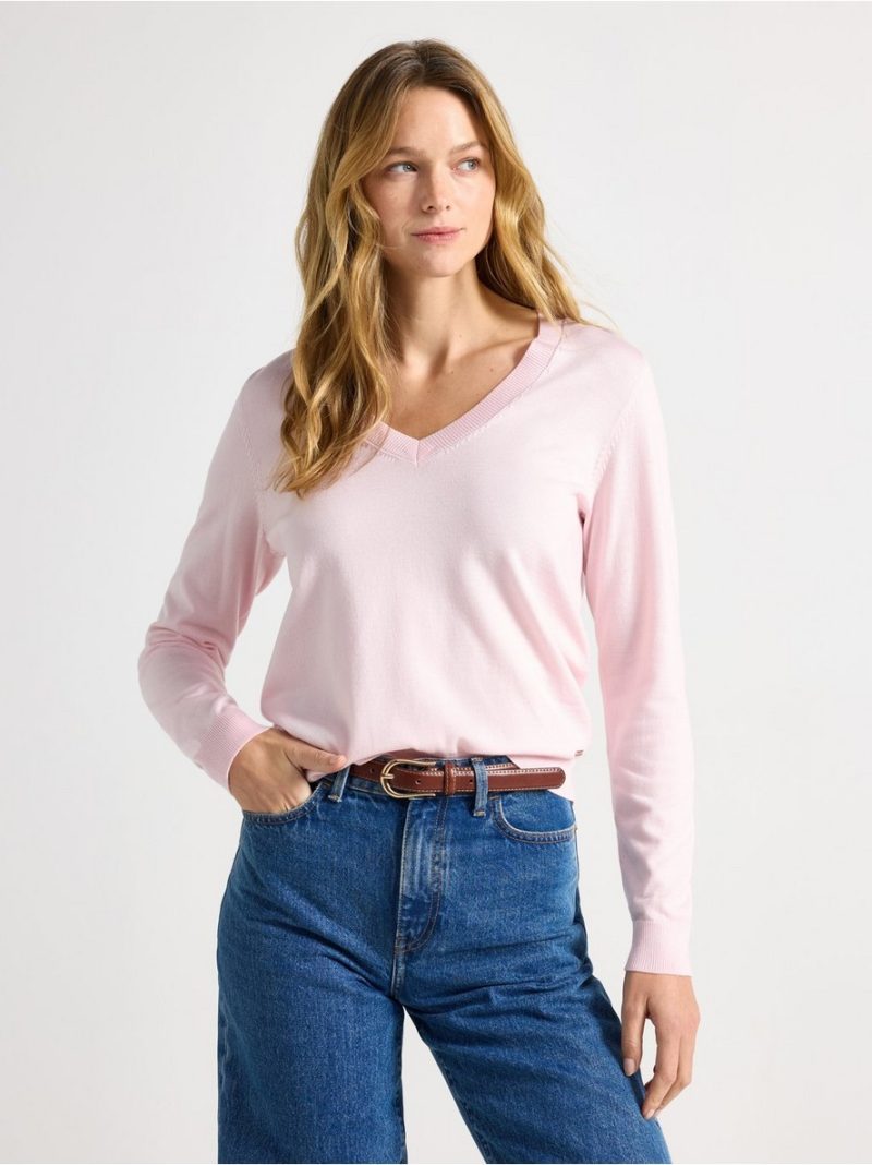 - Fine-knit v-neck jumper Fine-knit v-neck jumper - 3009339-2200
