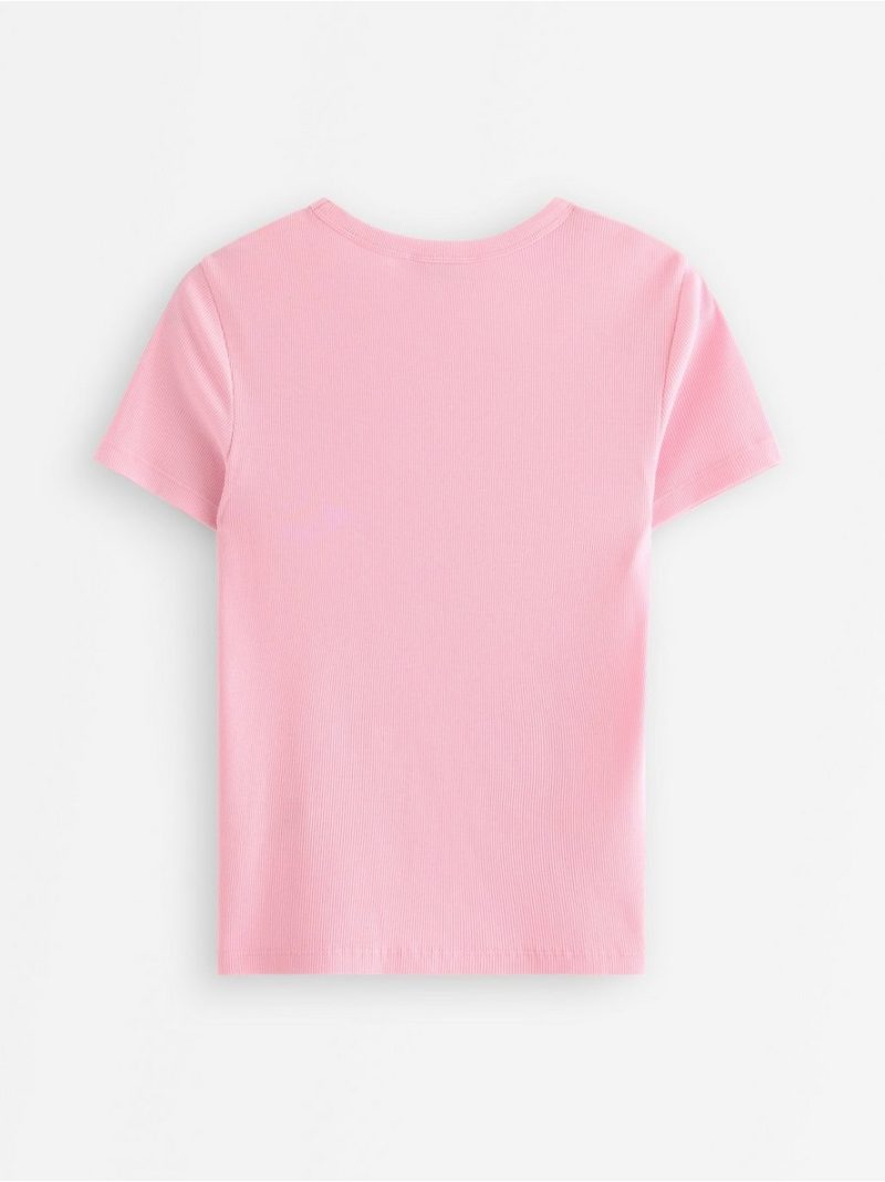 Short-sleeved ribbed top - 3008467-7260