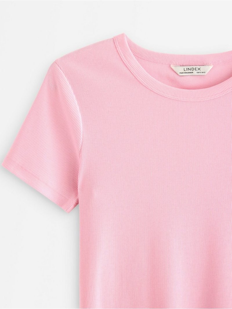 Short-sleeved ribbed top - 3008467-7260