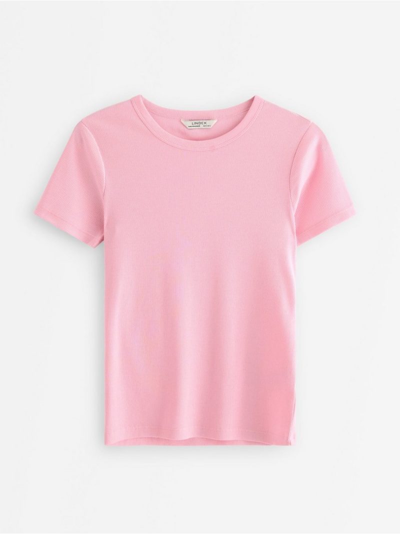 Short-sleeved ribbed top - 3008467-7260