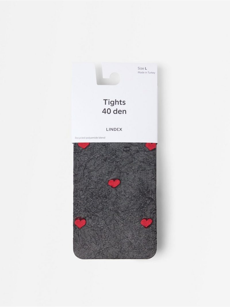 Tights with hearts 40 denier - 3009967-80