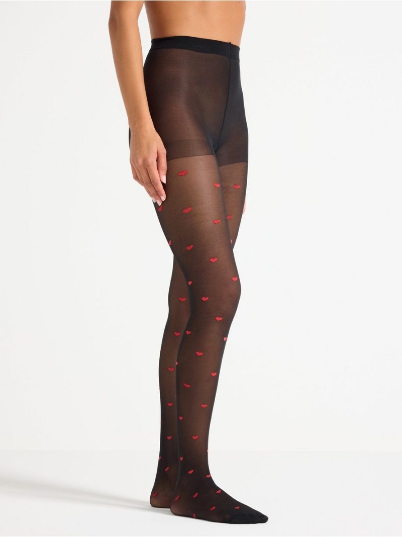 - Tights with hearts 40 denier Tights with hearts 40 denier - 3009967-80