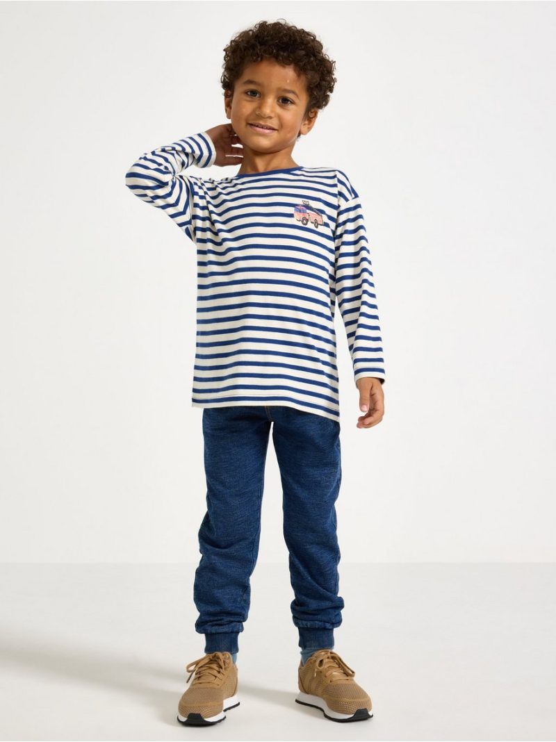 Joggers with denim look - 8684107-5659