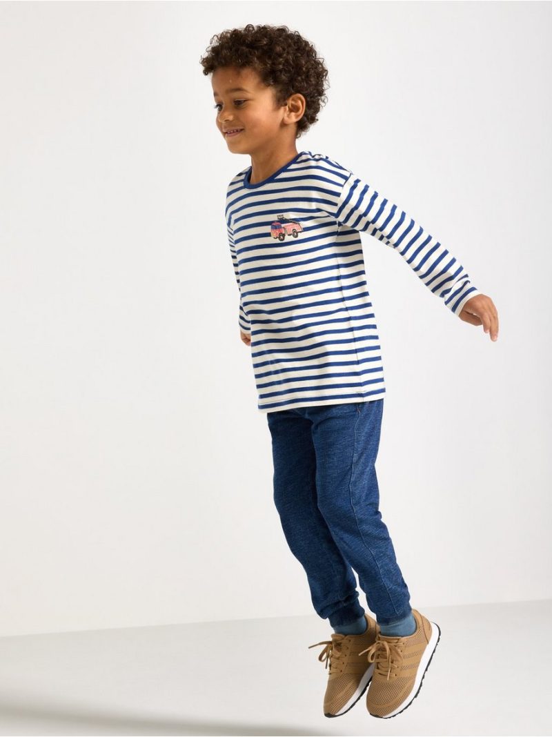 Joggers with denim look - 8684107-5659