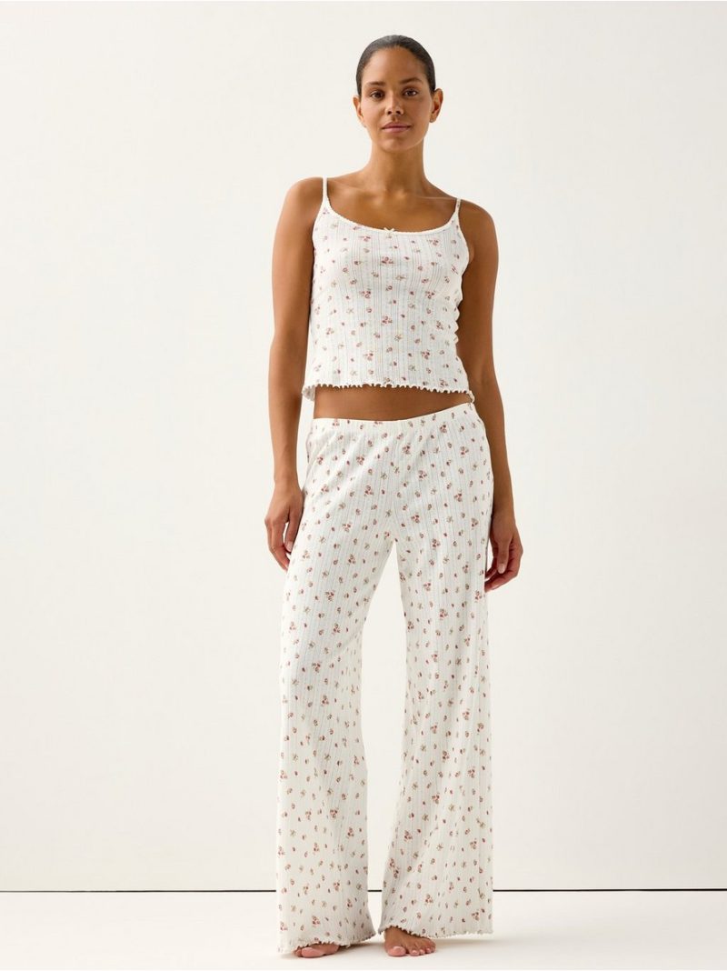 Wide pyjama trousers in pointelle - 3005563-5469