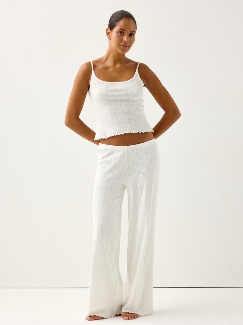 Wide pyjama trousers in pointelle - 3005563-878