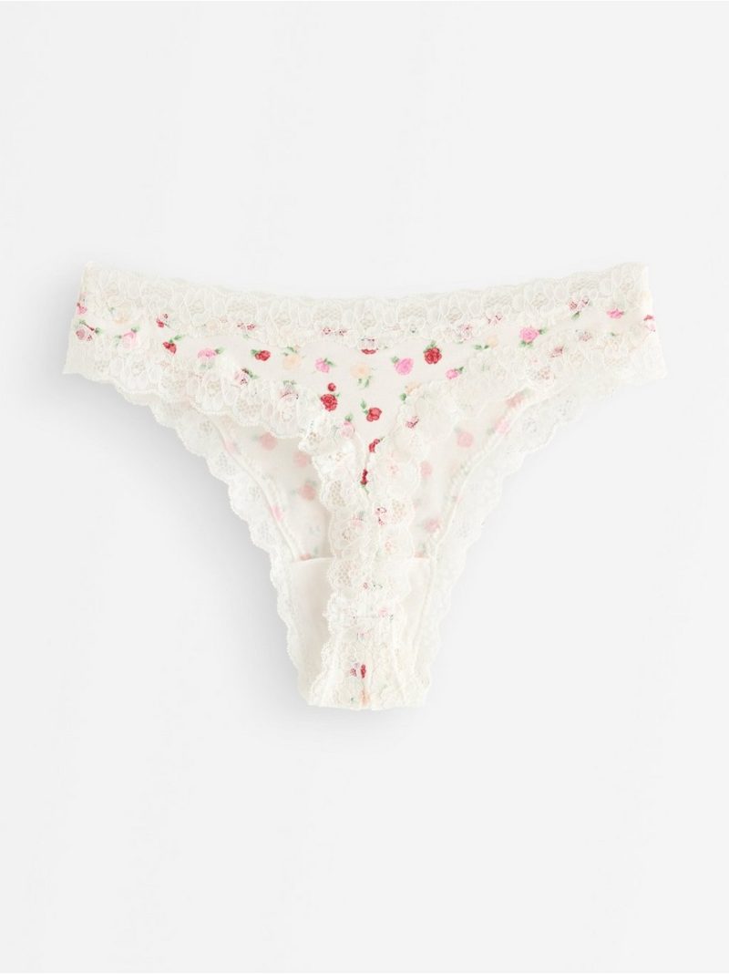 Thong with lace trim - 3008955-1416