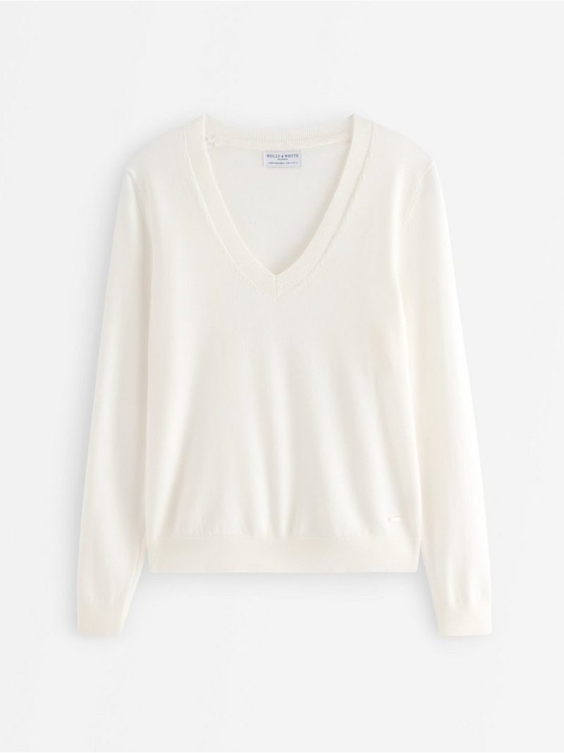 Fine-knit v-neck jumper - 3009339-300
