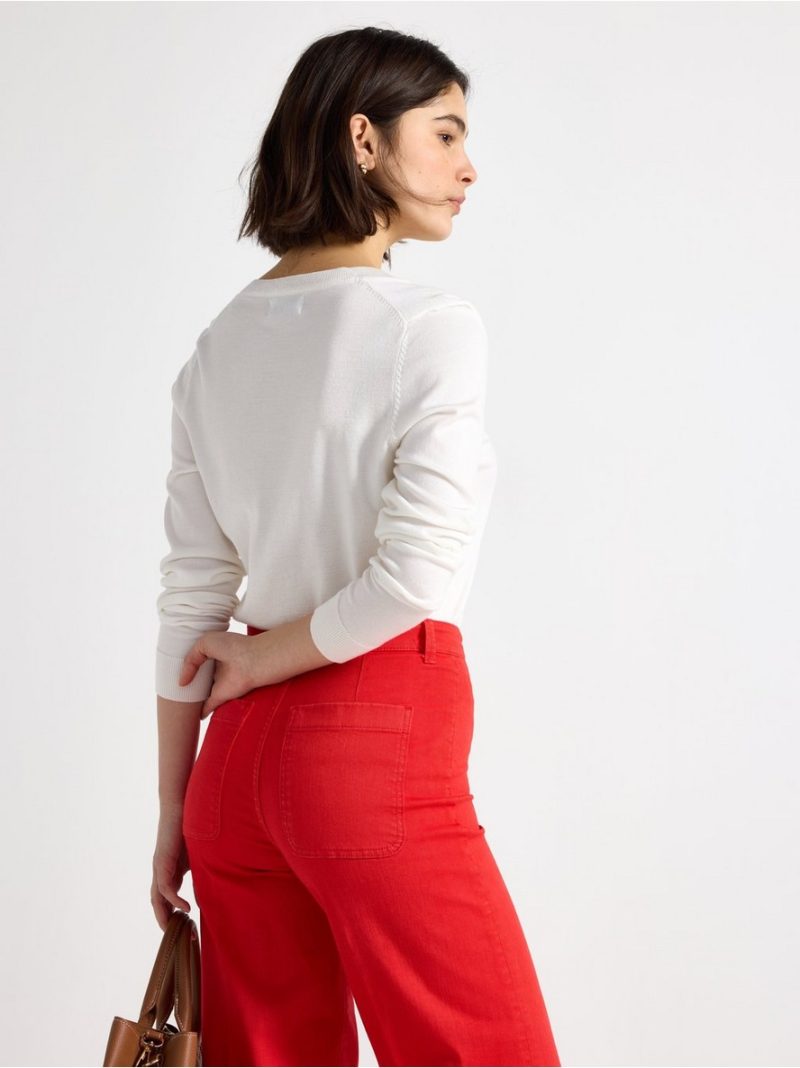 Fine-knit v-neck jumper - 3009339-300