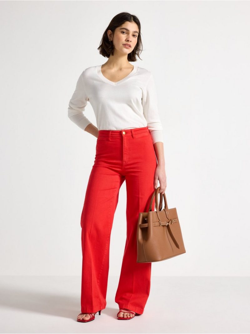 Fine-knit v-neck jumper - 3009339-300