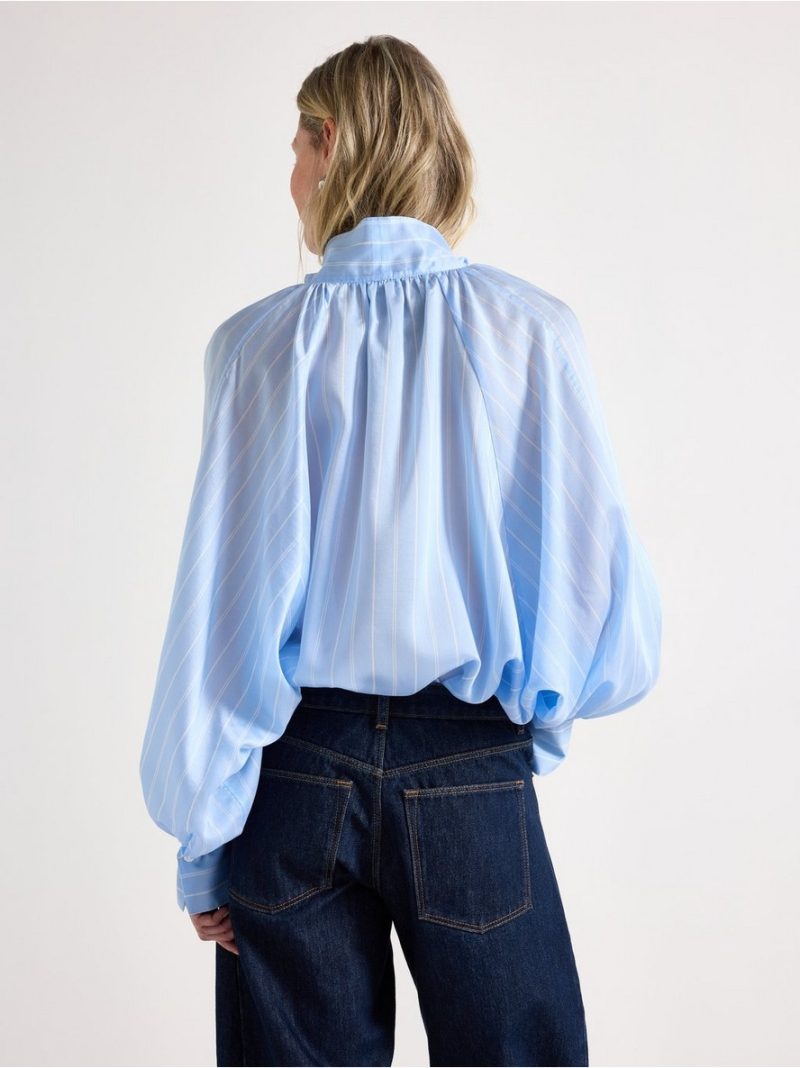 Blouse with tie band - 3009467-7278