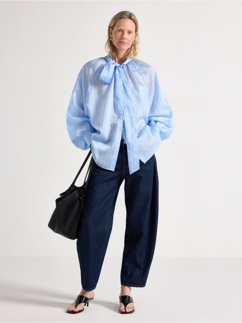 Blouse with tie band - 3009467-7278