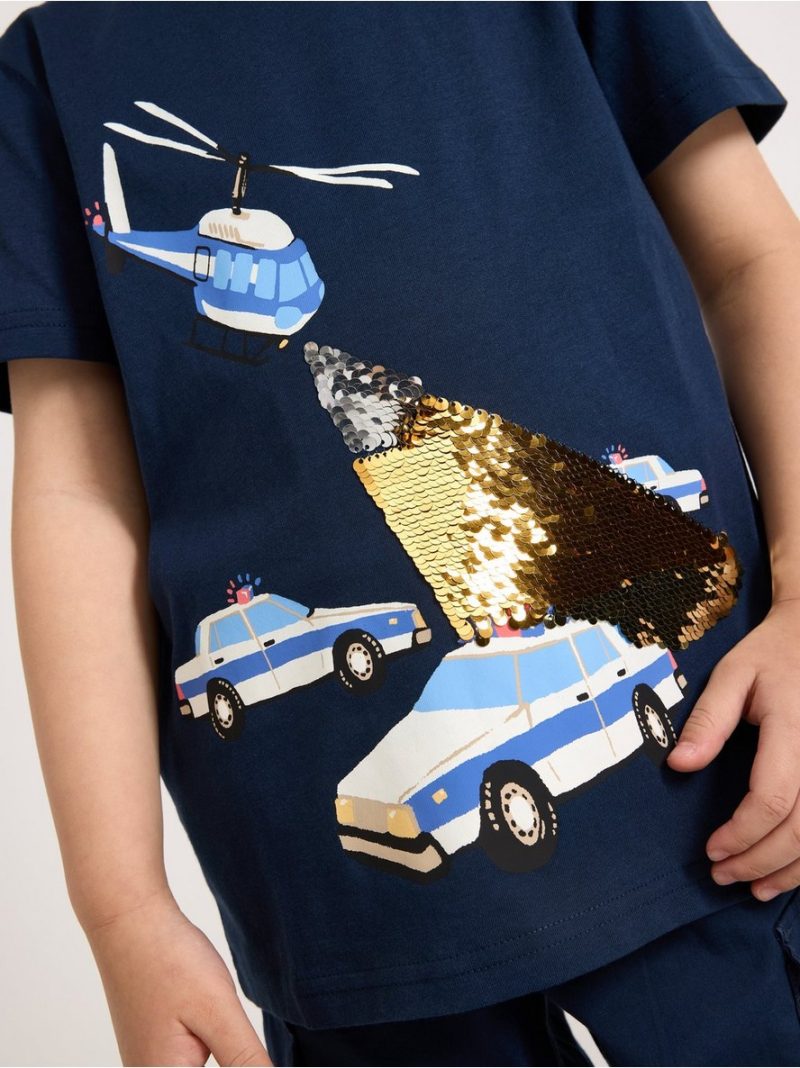 T-shirt with reversible sequins motif - 3009630-6842