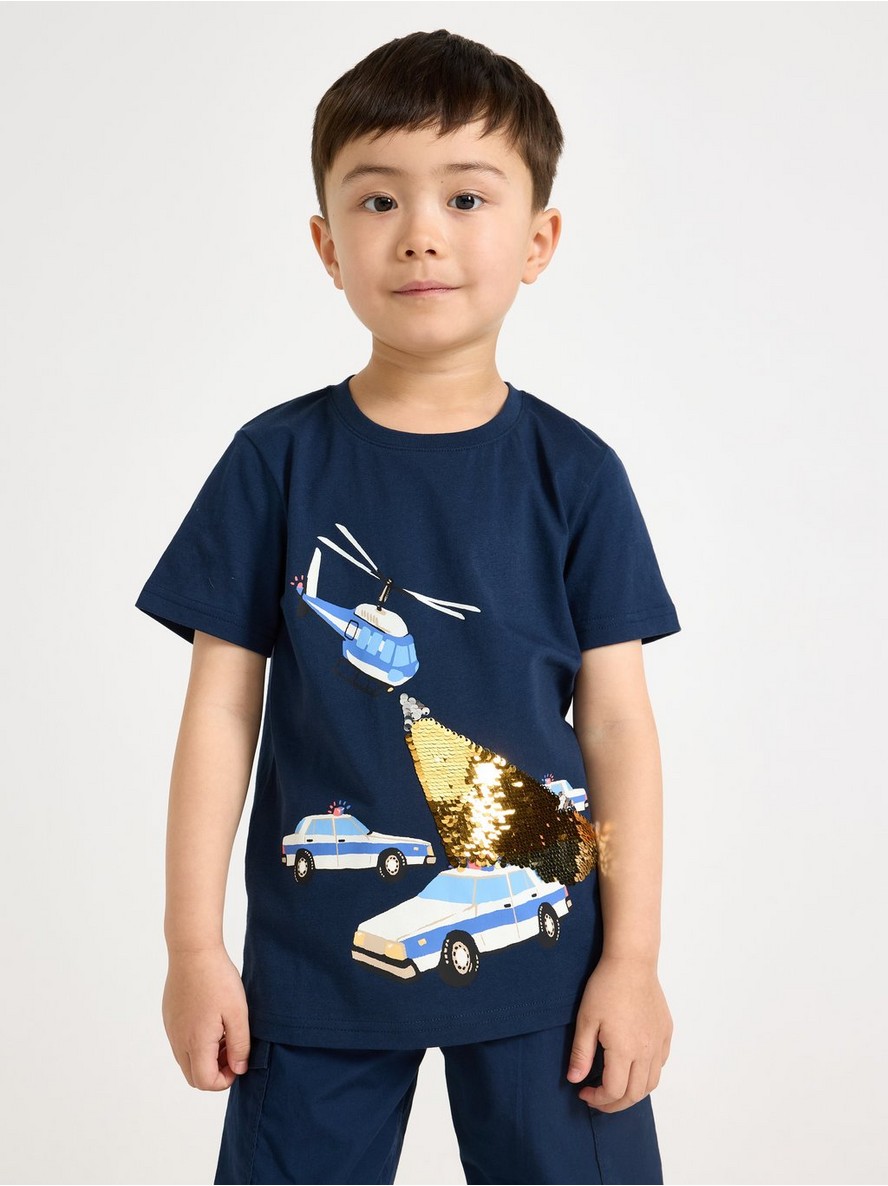 T-shirt with reversible sequins motif - 3009630-6842