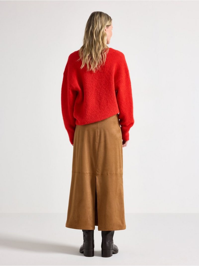 Midi skirt in imitation suede - 3009785-9618