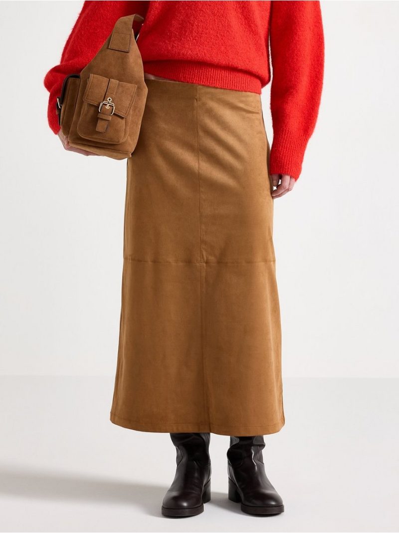 Midi skirt in imitation suede - 3009785-9618