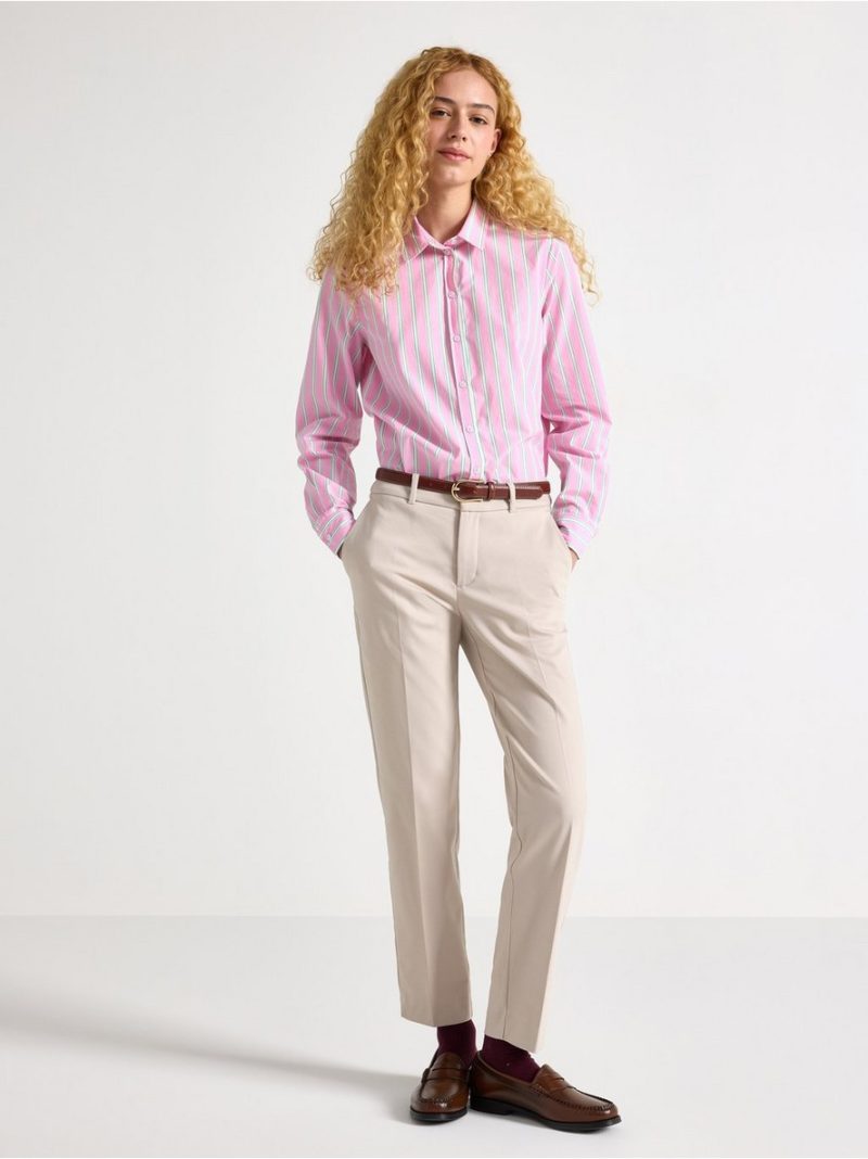 Slacks with mid waist - 3010062-4344