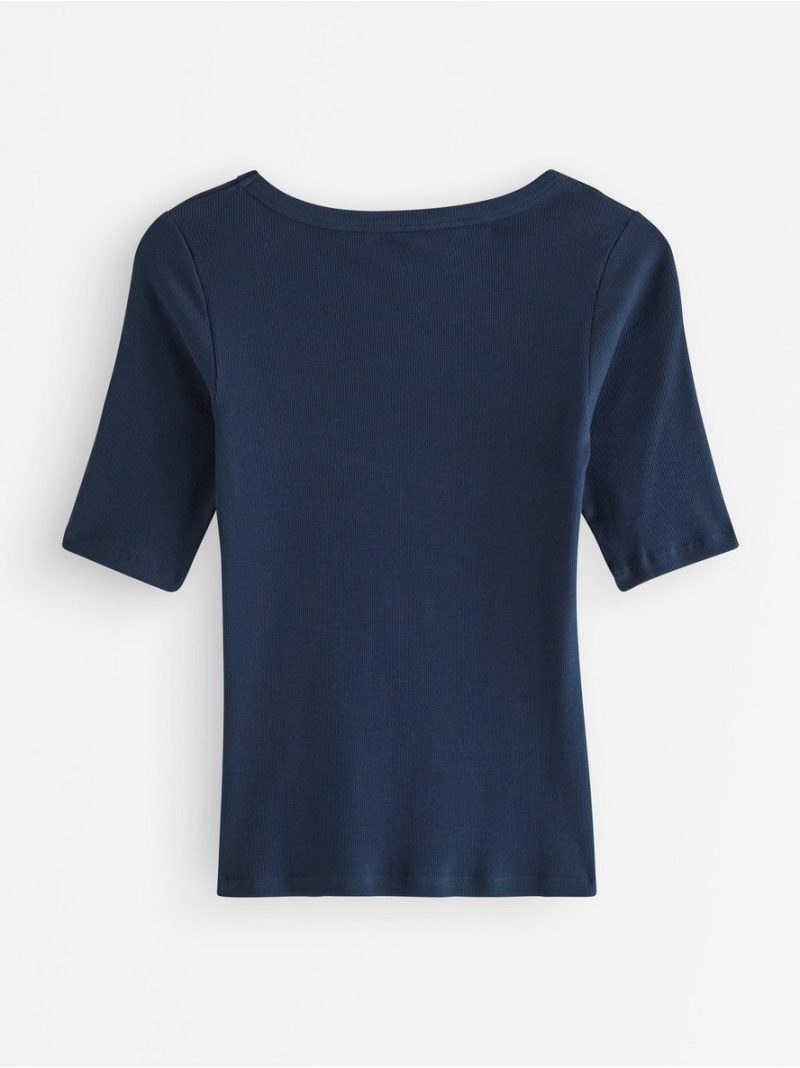 Ribbed short-sleeved top - 3010094-8132