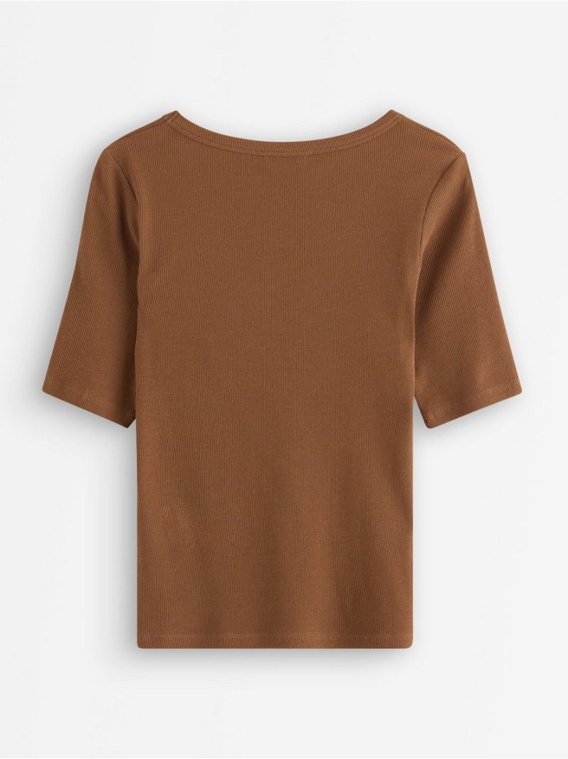 Ribbed short-sleeved top - 3010094-9531