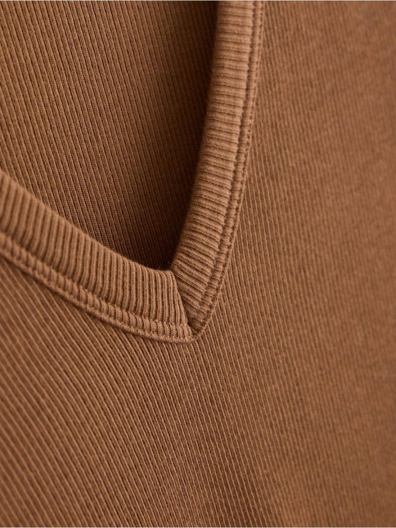 Ribbed short-sleeved top - 3010094-9531
