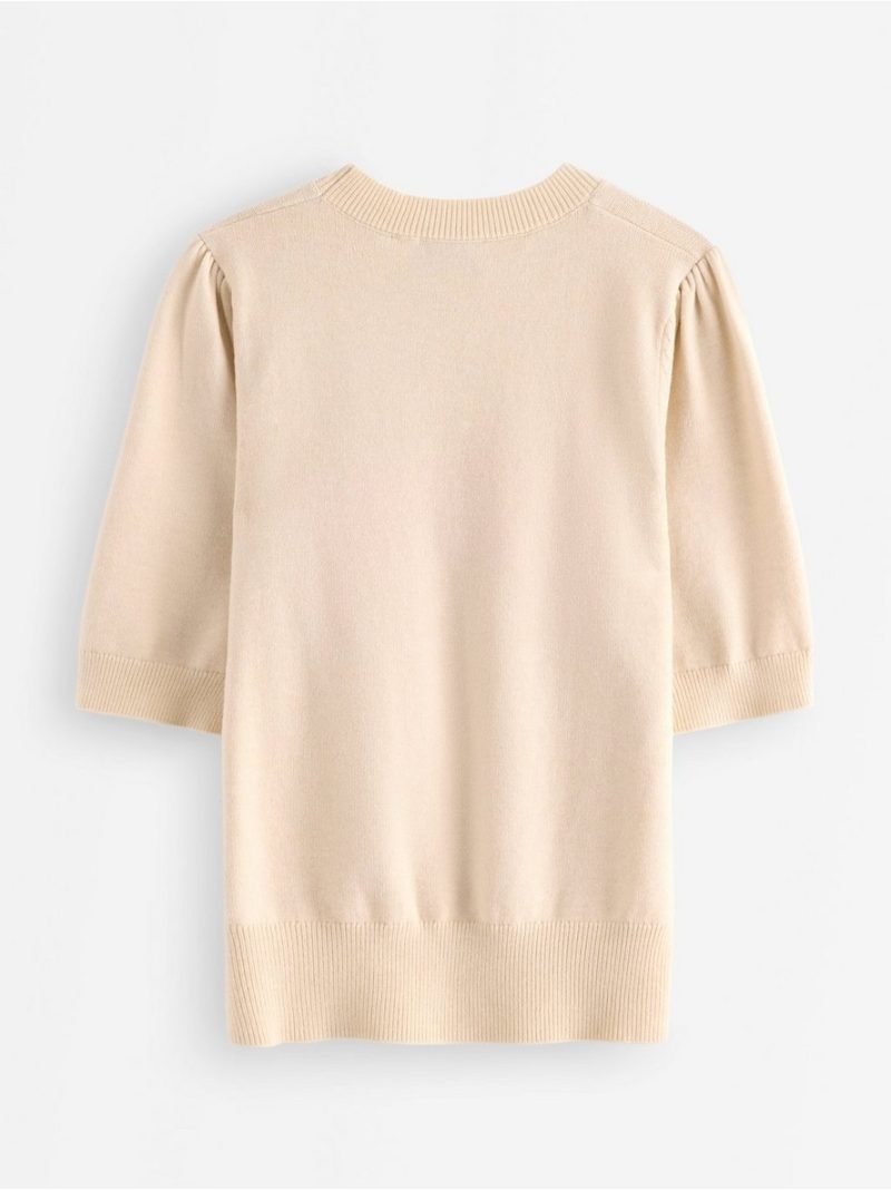 Knitted short-sleeved jumper - 3010281-9806