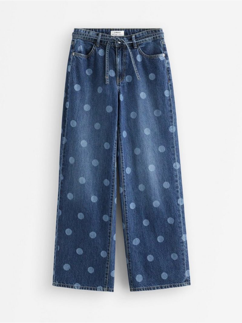 WIDE Peggy dotted jeans with mid waist - 3010351-791