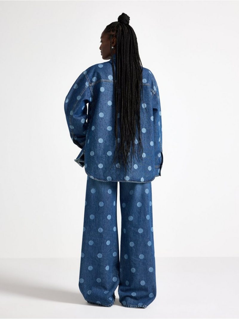 WIDE Peggy dotted jeans with mid waist - 3010351-791