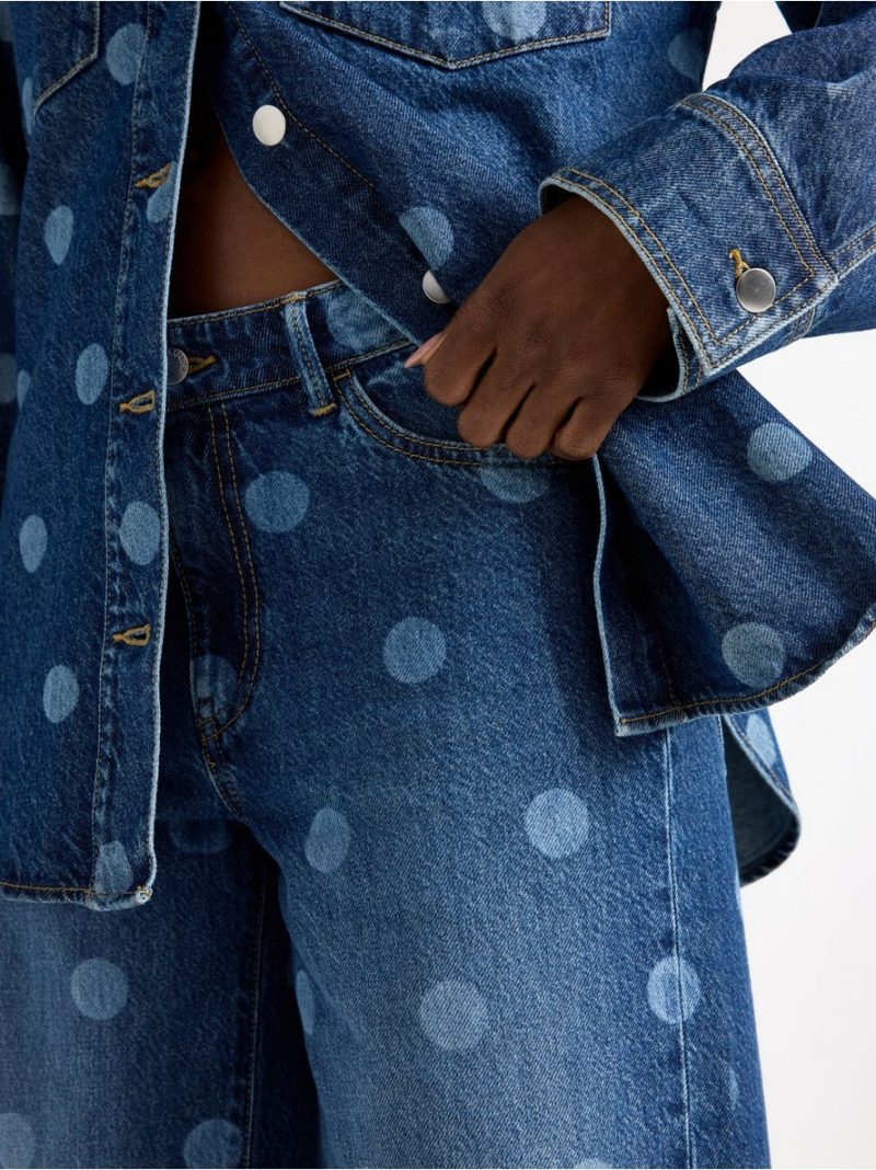 WIDE Peggy dotted jeans with mid waist - 3010351-791