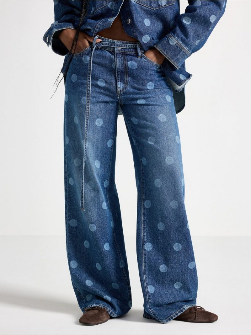 WIDE Peggy dotted jeans with mid waist - 3010351-791