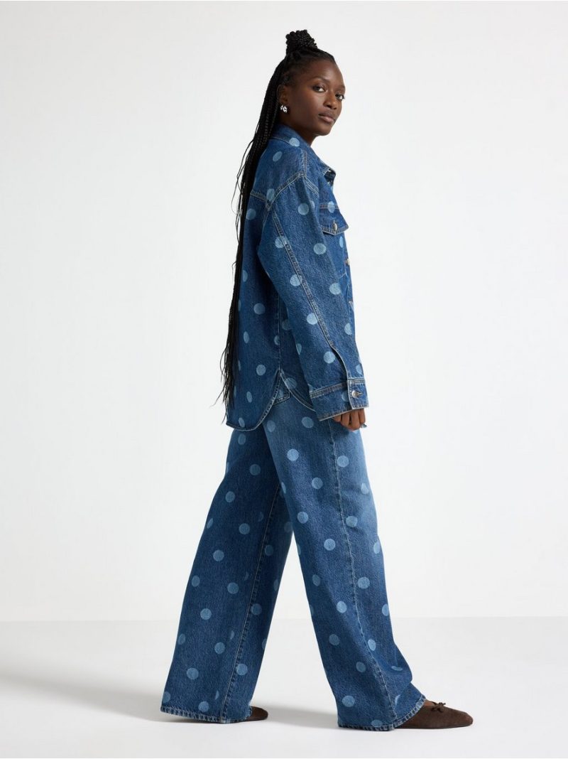 WIDE Peggy dotted jeans with mid waist - 3010351-791