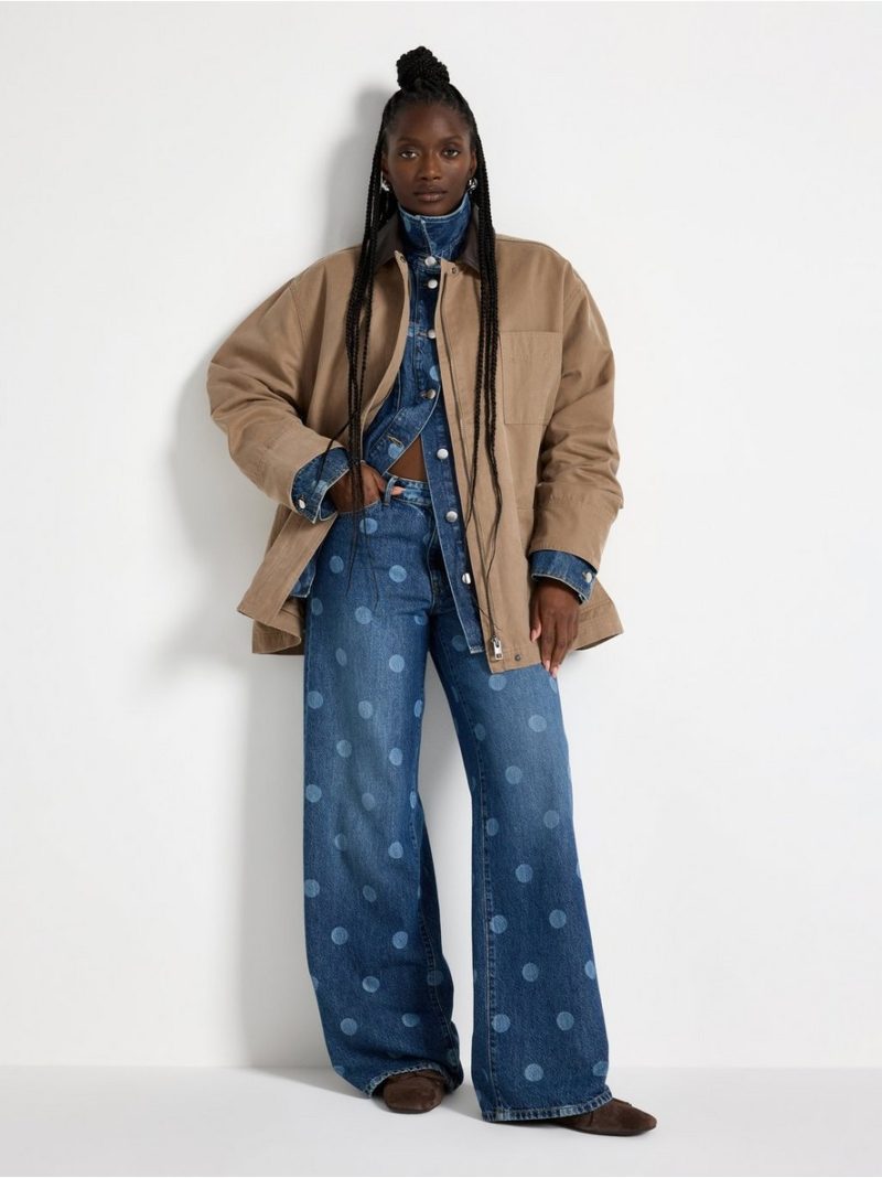 WIDE Peggy dotted jeans with mid waist - 3010351-791